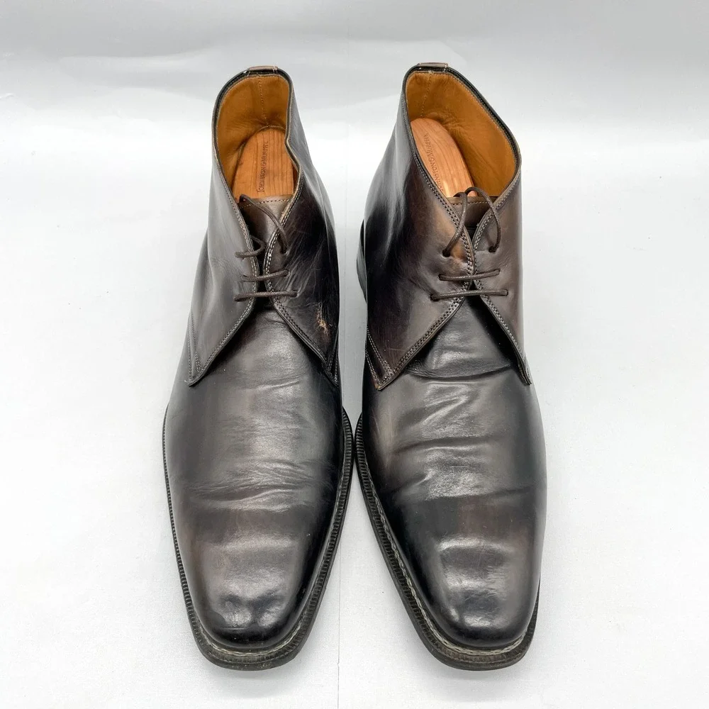 Mezlan Mens 13M Chukka Boots Brown Leather Dress Shoes Lace Up‎ Business